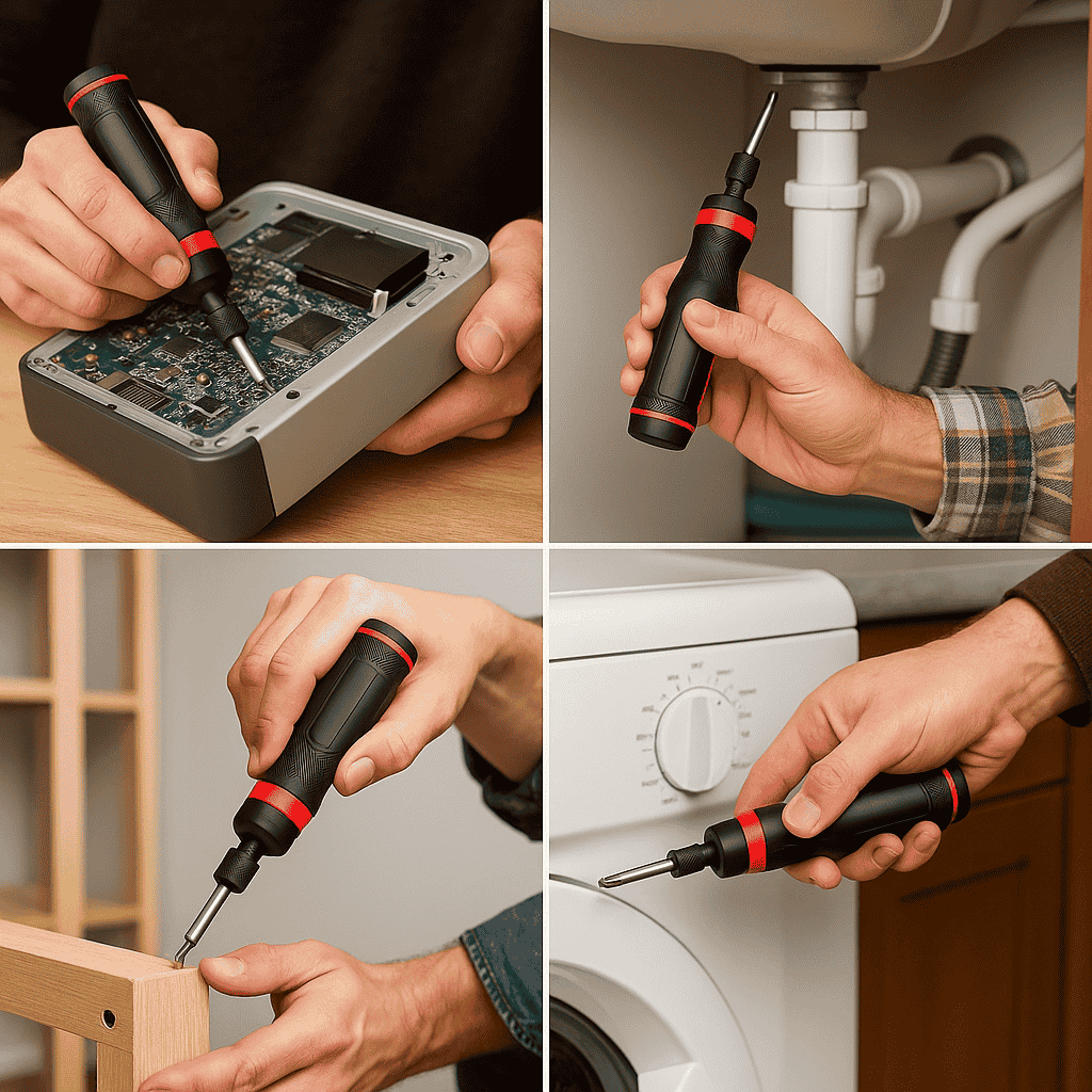 Different uses of electric screwdriver 